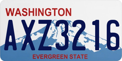 WA license plate AXZ3216