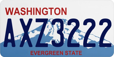 WA license plate AXZ3222