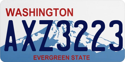 WA license plate AXZ3223