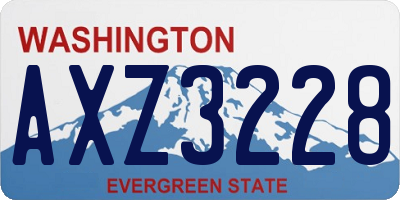 WA license plate AXZ3228