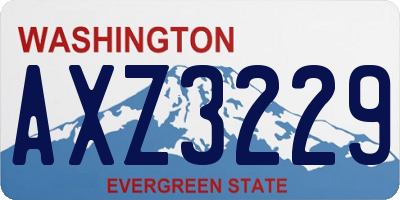 WA license plate AXZ3229