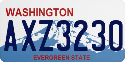 WA license plate AXZ3230