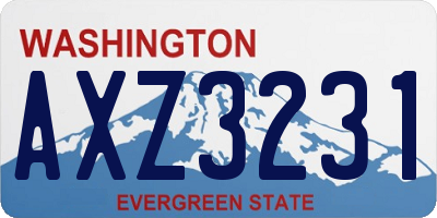 WA license plate AXZ3231