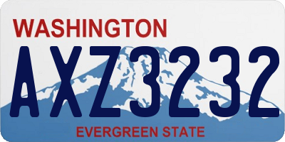 WA license plate AXZ3232