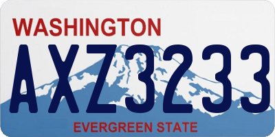WA license plate AXZ3233