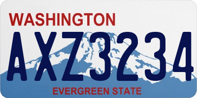 WA license plate AXZ3234