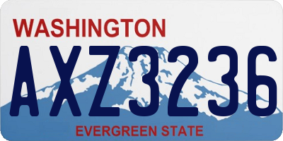 WA license plate AXZ3236