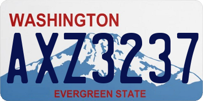 WA license plate AXZ3237