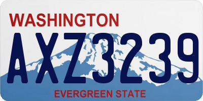 WA license plate AXZ3239