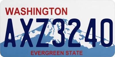 WA license plate AXZ3240