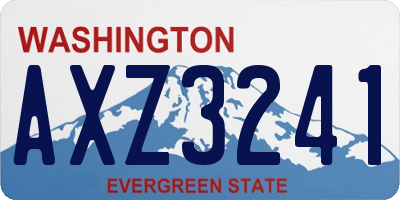 WA license plate AXZ3241