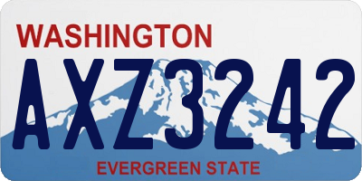 WA license plate AXZ3242