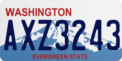 WA license plate AXZ3243