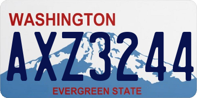 WA license plate AXZ3244