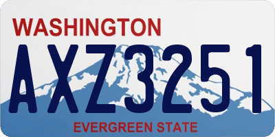 WA license plate AXZ3251