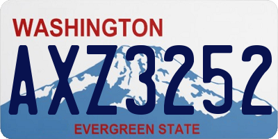 WA license plate AXZ3252