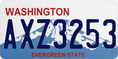 WA license plate AXZ3253