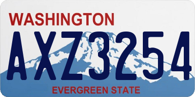 WA license plate AXZ3254