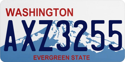 WA license plate AXZ3255