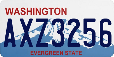 WA license plate AXZ3256