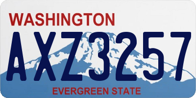 WA license plate AXZ3257
