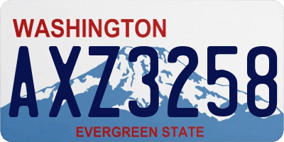 WA license plate AXZ3258