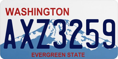 WA license plate AXZ3259
