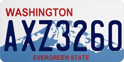 WA license plate AXZ3260