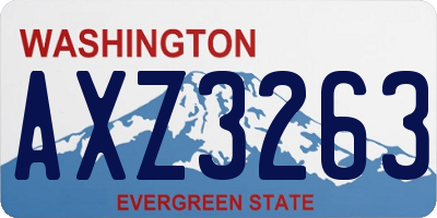 WA license plate AXZ3263