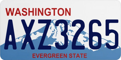 WA license plate AXZ3265