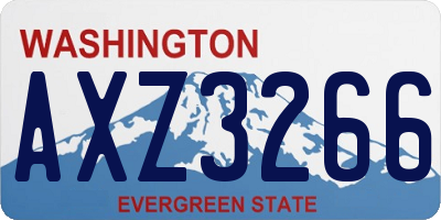 WA license plate AXZ3266