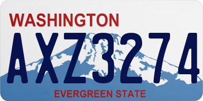 WA license plate AXZ3274