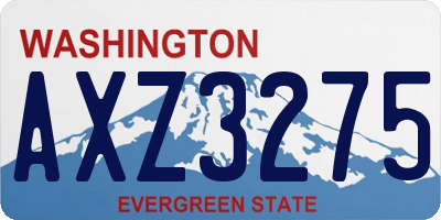 WA license plate AXZ3275