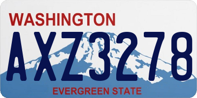 WA license plate AXZ3278
