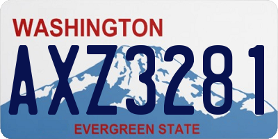 WA license plate AXZ3281
