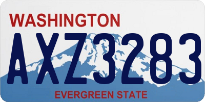 WA license plate AXZ3283