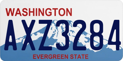 WA license plate AXZ3284