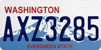 WA license plate AXZ3285