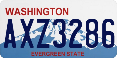 WA license plate AXZ3286