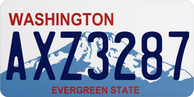 WA license plate AXZ3287
