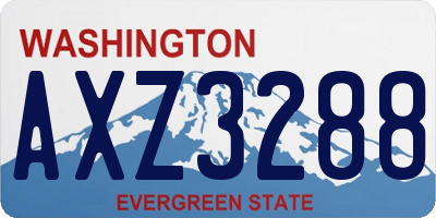 WA license plate AXZ3288