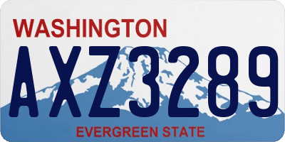 WA license plate AXZ3289