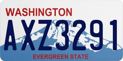 WA license plate AXZ3291