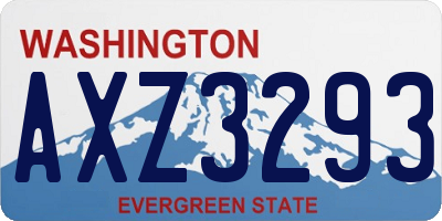 WA license plate AXZ3293