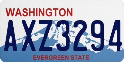WA license plate AXZ3294