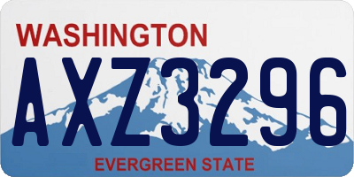 WA license plate AXZ3296