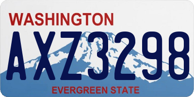 WA license plate AXZ3298