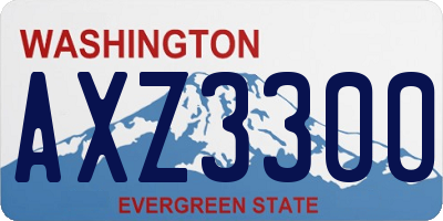 WA license plate AXZ3300