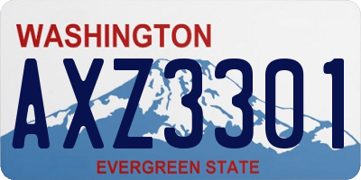 WA license plate AXZ3301