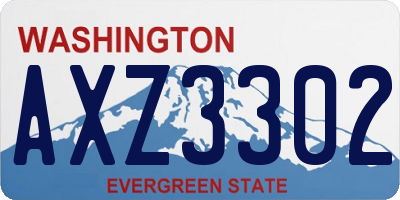 WA license plate AXZ3302